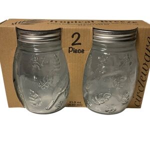 Circleware Tropical Breeze Mason Sipper with Straw Lid